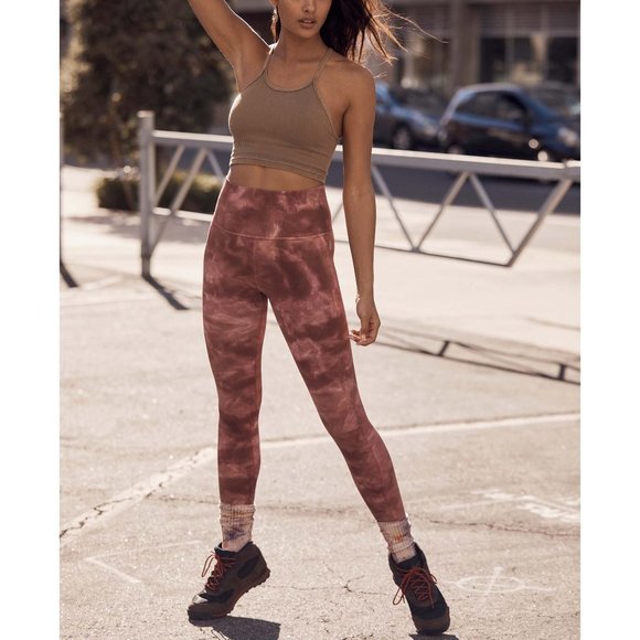 Free People Pants - 🎉LAST CHANCE🎉 NWT FP Movement Good Karma Tie Dye Legging / Cherry Mocha